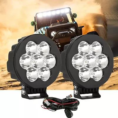Slim 6 Inch Pair LED Driving Lights Spot Round Work Offroad SUV Truck 4x4 Black • $49.96