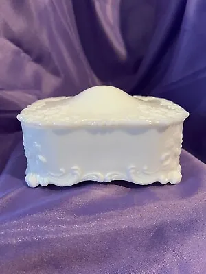 Antique White Milk Glass Trinket Box CLEARANCE PRICE • $15.50