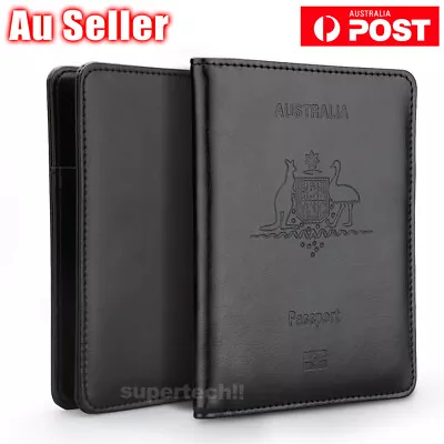 Travel Passport ID Card Wallet Holder Cover RFID Blocking Leather Purse Case AU • $9.45