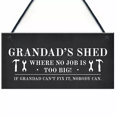 Grandads Shed Sign Hanging Garden Plaque Fathers Day Gift Funny Gift For Men • £3.99
