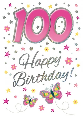 100th Birthday Card For HER - 100 Years Old - Piccadilly Cards 7 X 5 Inches • £3.99