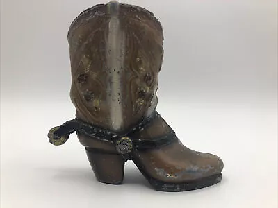 Vintage Mini Metal Cowboy Boot Planter Western Figurine 4.5” • $10.99