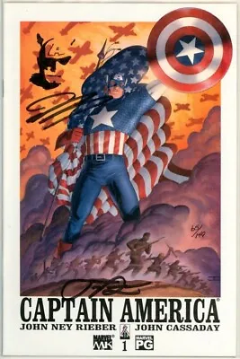 CAPTAIN AMERICA #1 DYNAMIC FORCES SIGNED X2 REMARKED SKETCH DF COA 2002 MARVEL • £79.99