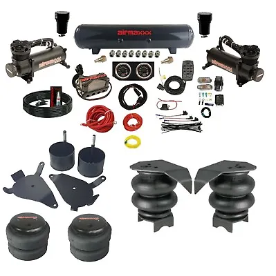 Complete Air Ride Suspension Kit 3/8  Manifold Bags 480 Black For 82-04 S10 2wd • $1549.88