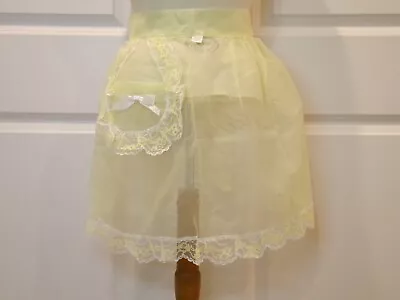 Vintage  1960's/1970's  Sheer Yellow Apron W/Lace Trim & Pocket  NOS • $19.99