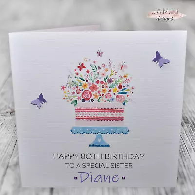 Personalised Female Birthday Card Sister Daughter Friend 50th 60th 70th 80th Mum • £4