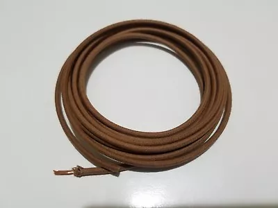 10 Feet Vintage Braided Cloth Covered Primary Wire 18 Gauge 18g Ga Solid Brown • $5.28