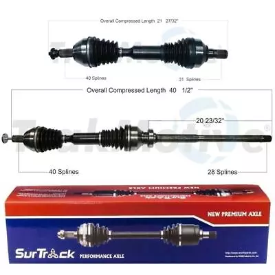 SurTrack Pair Set Of 2 Front CV Axle Shafts For Volvo XC60 3.0 3.2 AWD 2010-2016 • $239.95