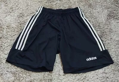 MENS Adidas SHORTS BLACK POLYESTER SZE MEDIUM GOOD CLEAN CONDITION #079 • $19.99