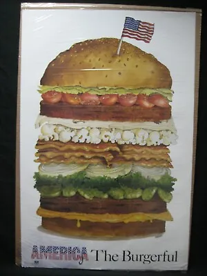 America The Burgerful Fast Food  Vintage Poster 1981 Cng2152 • $47.47