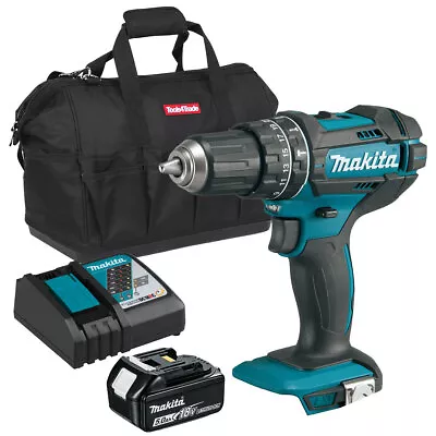 Makita DHP482Z 18V LXT Combi Drill With 1 X 5.0Ah Battery Charger & Tool Bag • £171