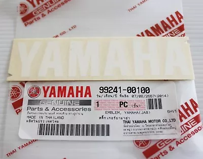 GENUINE YAMAHA 100mm X 23mm WHITE DECAL STICKER BADGE LOGO * UK STOCK * • £5.10