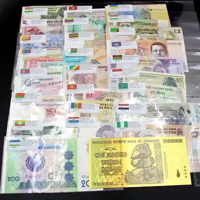 Lot 50 Pcs Different Banknotes Paper Money Foreign UNC Study Collection Gift • $21.50