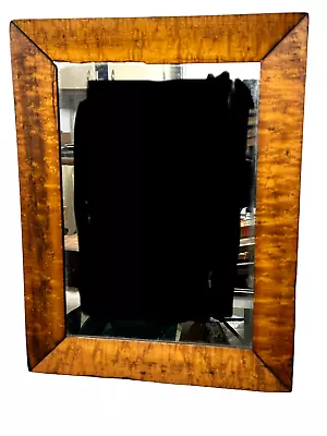 1830s Antique Birdseye Maple Frame Mirror Americana 16 X 21 Folk Art • $145