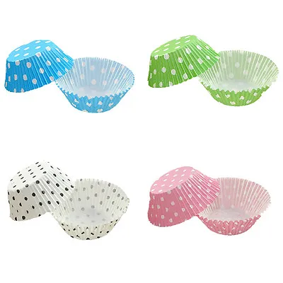 $5.99 • Buy 100/200 Colorful Cupcake Liners Muffin Case Cake Paper Baking Cups Polka Dots OB