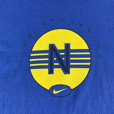 VINTAGE Nike Athletics T Shirt Adult Large Blue Graphic Tee USA MADE Men’s • $16.10