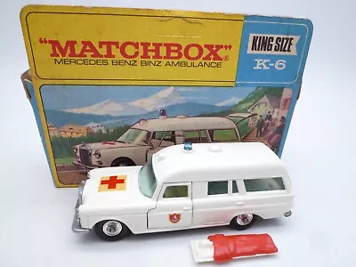 Vintage Matchbox Kingsize K-6 Mercedes Binz Ambulance In Original Box 1967 • $6.95