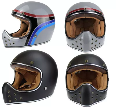 Viper F701 Mx Retro Vintage Fibreglass Off Road Full Face Motorcycle Helmet • $160.31