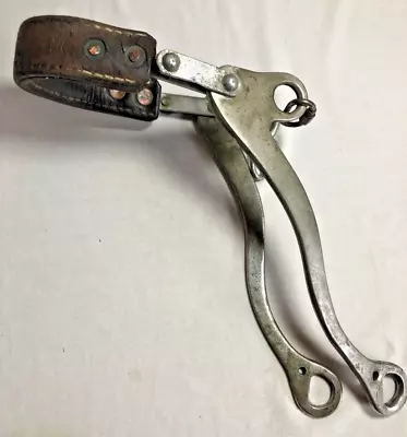 Old Vintage SLIESTER Mechanical Hackamore Bit Flat Leather Nose • $55