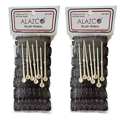 14 Pc Vintage Style Hair Roller Medium BRUSH ROLLERS & PINS Mesh Hair Curlers Wi • $14.99