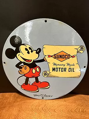 Vintage Style ''sunoco Mercury Made'' Disney Porcelain Plate Topper 12 Inch • $109