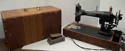 Vintage White Rotary Black Cast Iron Electric Sewing Machine W/Case 1930s • $130