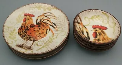 HD Designs - (Rooster Theme)  Saucers And Dipping Bowls Sets Of 4  • $19