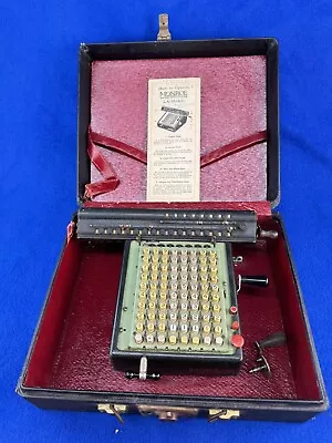 VINTAGE MONROE CACULATING ADDING MACHINE  1936 Model With Case & Instructions • $170.50