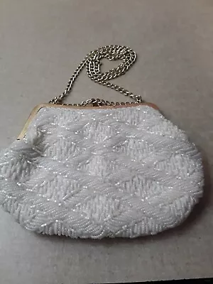 Vintage La Regale White Beaded Evening Bag • $19.63