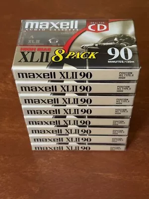 Maxell XL-II 90-minute Blank Audio Cassette 8 Pack ~ Brand New Sealed • $42.50