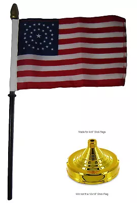 34 Star Circular USA 4 X6  Flag Desk Set Table Wood Stick Staff Gold Base • $7.24