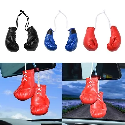 Mini Boxing Gloves Car SUV Rear View Mirror Hanging Ornament Pendant Home Window • £7.19