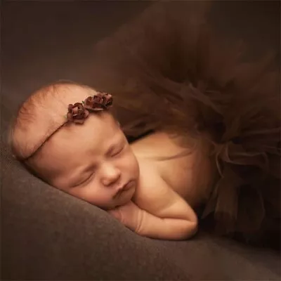 2Pcs Photography Props Outfit Baby Tulle Tutu Skirts Headband Pettiskirt • £8.09