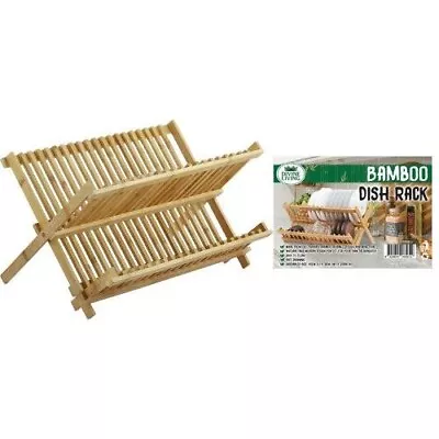 AU Bamboo Folding Dish Kitchen Holder Dish Rack Multipurpose Rack Deluxe Quality • $28.45