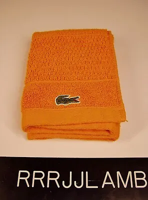 LACOSTE Alligator Legend Small WASH CLOTH Towel In Mandarin Orange Supima Cotton • £14.14