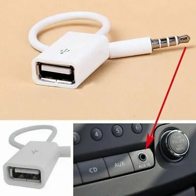 Car Aux To USB Adapter Cable Converter Jack Music Audio Player Flash Drive Port • $5.98