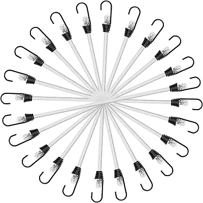 9 Inch Mini Short White Bungee Cords With Hooks 12 Pcs • $14.70