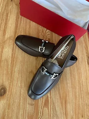 Ferragamo Men's Shoes Shepard 2 Carob Calf Brand New In Box Highest Quality 8.5 • $659