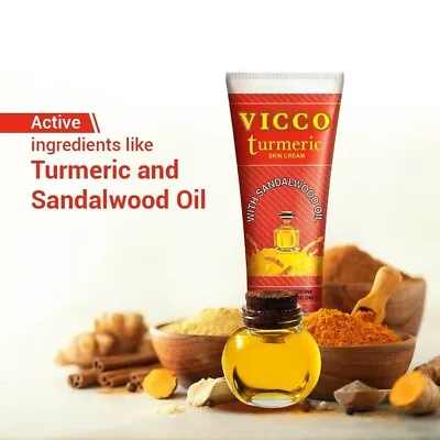 Vicco Turmeric Skin Cream With Sandalwood Oil For Acne Prone Skin 80g 2.8 Oz • $13.99