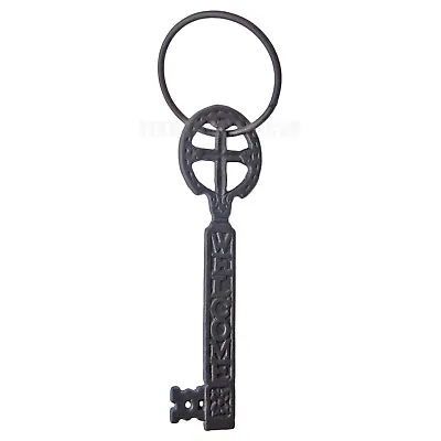 Celtic Skeleton Key Cross With Ring Cast Iron Gothic Medieval Dark Brown 10.5  • $24.95