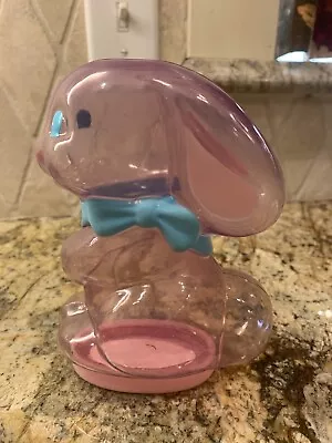 Vintage Hallmark Cards Easter Blow Mold Bunny Pink Rabbit Candy Container Decor • $14.99