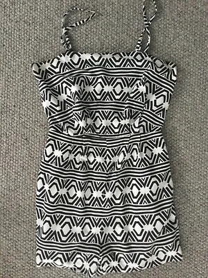 KOOKAI Aztec Design Black And White Playsuit Size 38 (10) - FREE POSTAGE • $39.95