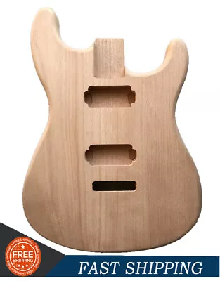 Electric Guitar Body Unfinished Mahogany Wood HH Pickups For ST Part Replacement • $72.78