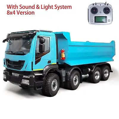 1/14 Hydraulic RC Dump Truck Metal 8x4 Tipper 2-speed Transmission Sound Light • £1264.90