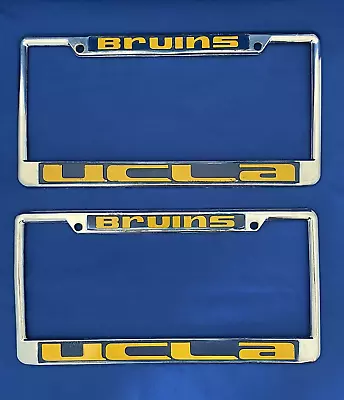 Vintage UCLA BRUINS Car License Plate Frame Holder Metal Raised Lettering (Pair) • $148