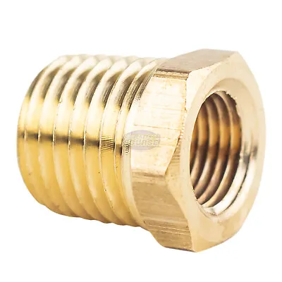 1/4  Male X 1/8  Female NPT Hex Bushing Adapter Pipe Reducer Brass Fitting 110C • $5.95