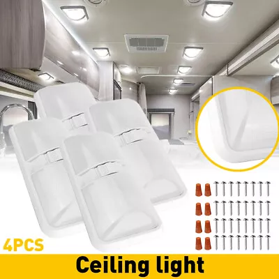4PC RV 11V 18V Interior Light W/Switch Frosted DOUBLE DOME Camper Trailer Marine • $42.99