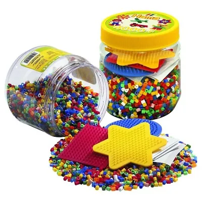 Hama Beads 4000 Beads And Pegboard Tub Yellow Kids Children Craft Activity New • £17.49