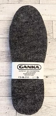 Ganka Felt Polyester Blend Dark Gray Insoles Mens Size 9 Made In Canada • $10