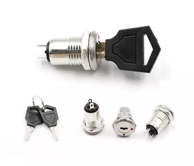 12mm 2 Positions NO NC Electric Key Lock Push Button Switch S1203 • £5.99